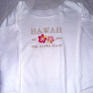 WHITE HAWAII CREWNECK